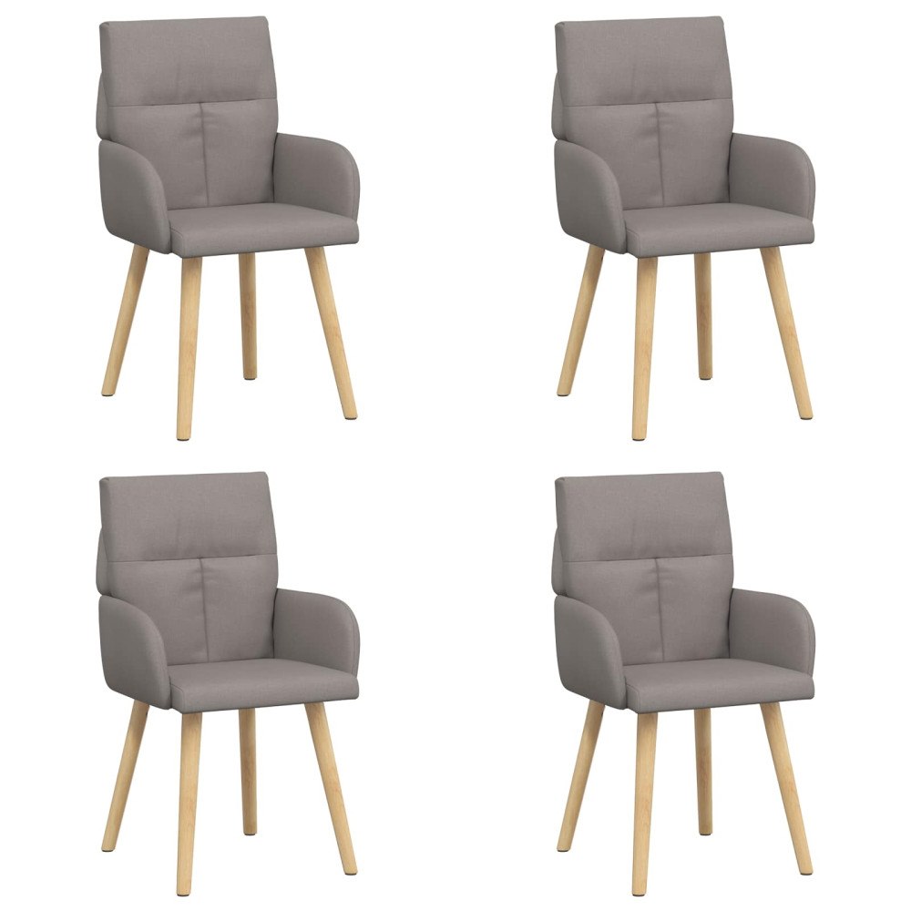 vidaXL Matstolar 4 pcs Tyg Taupe 60 x 56 x 96 cm
