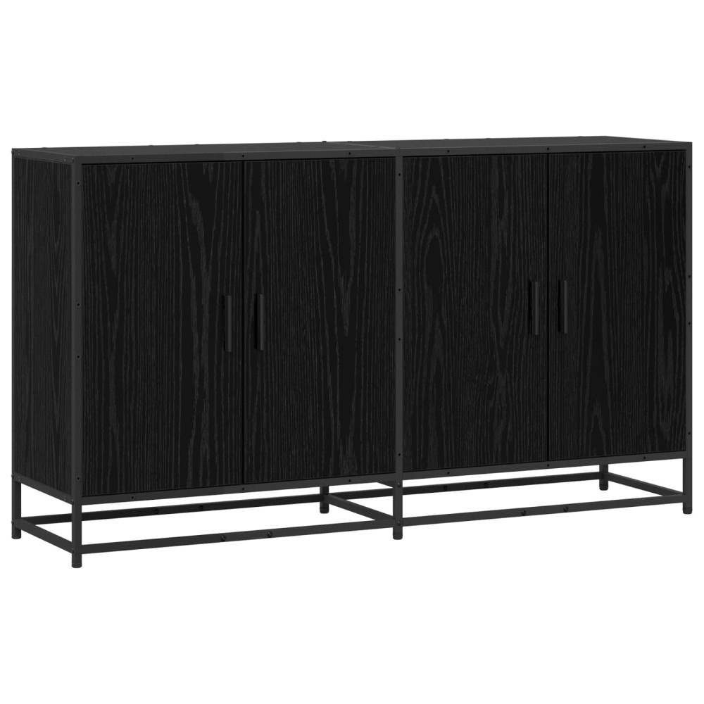 vidaXL Sideboard Svart ek 134 x 35 x 76 cm Konstruerat trä