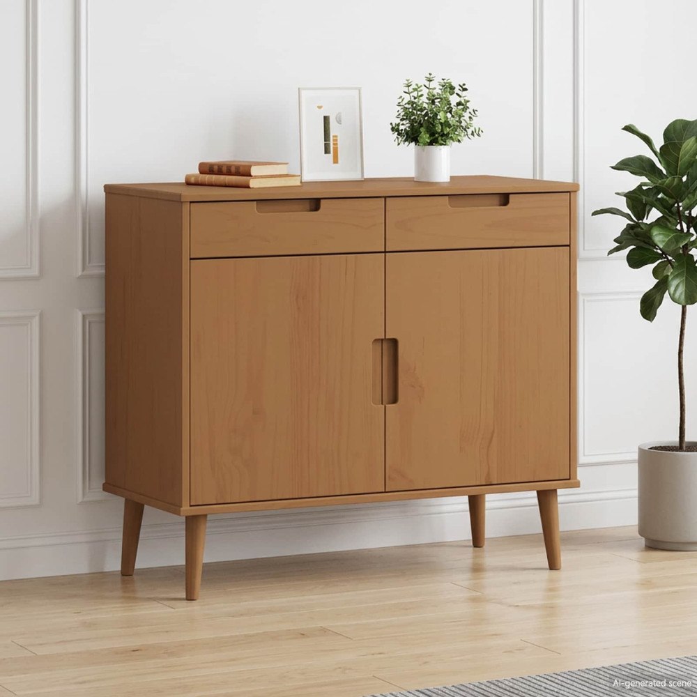 vidaXL Sideboard MOLDE Karamell 90 x 40 x 80 cm