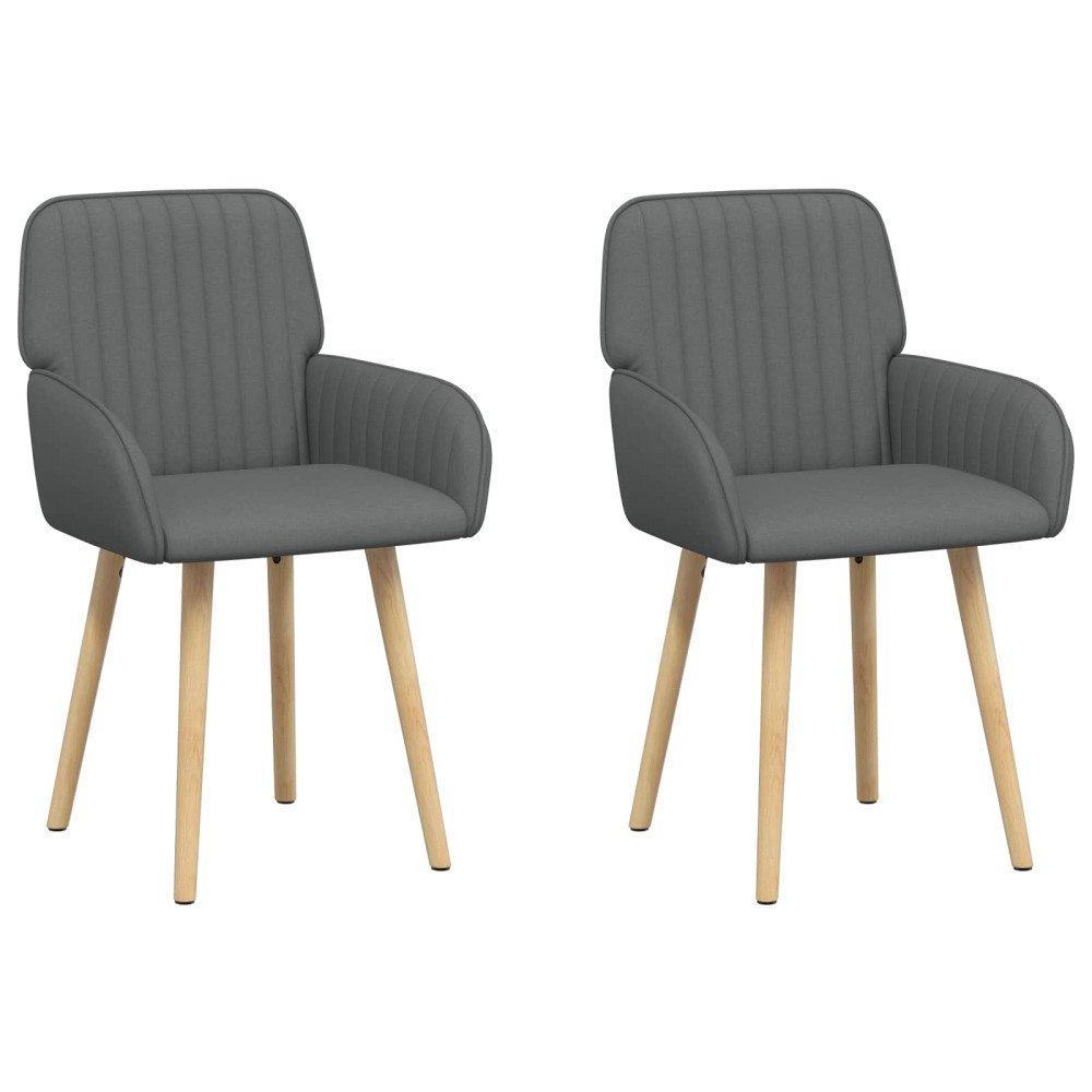 vidaXL Matstolar 2 pcs Tyg Mörkgrå 56,5 x 50 x 87,5 cm