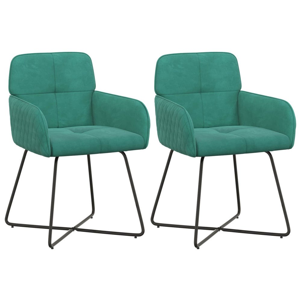 vidaXL Matstolar 2 pcs Sammet Turkos 59 x 56,5 x 86 cm