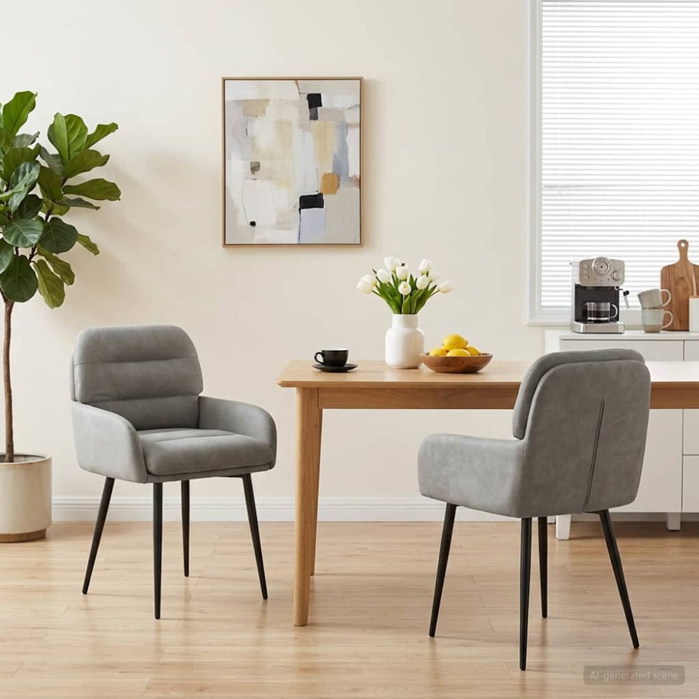 vidaXL Matstolar 2 pcs Sammet Ljusgrå 59 x 59,5 x 90 cm