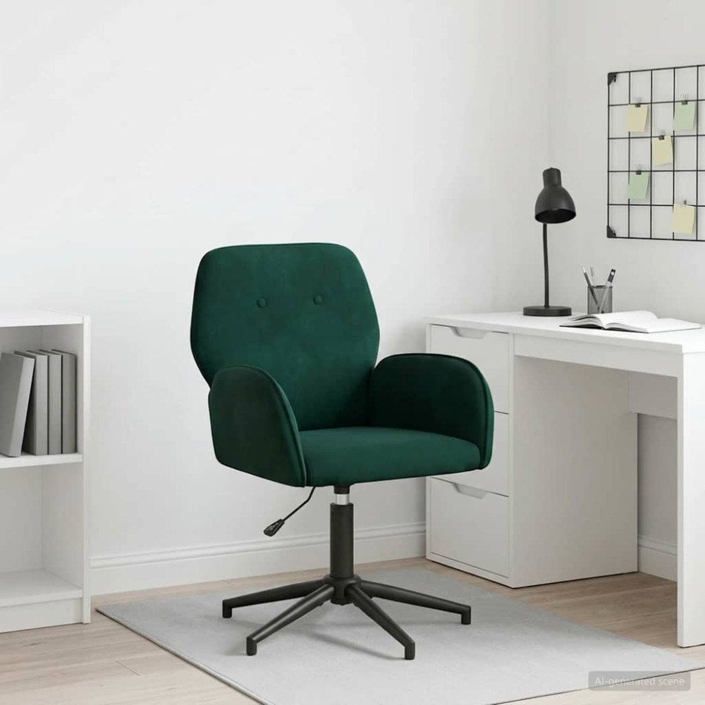 vidaXL Svanstol 54 x 55 x 90 cm Mörkgrön Sammet