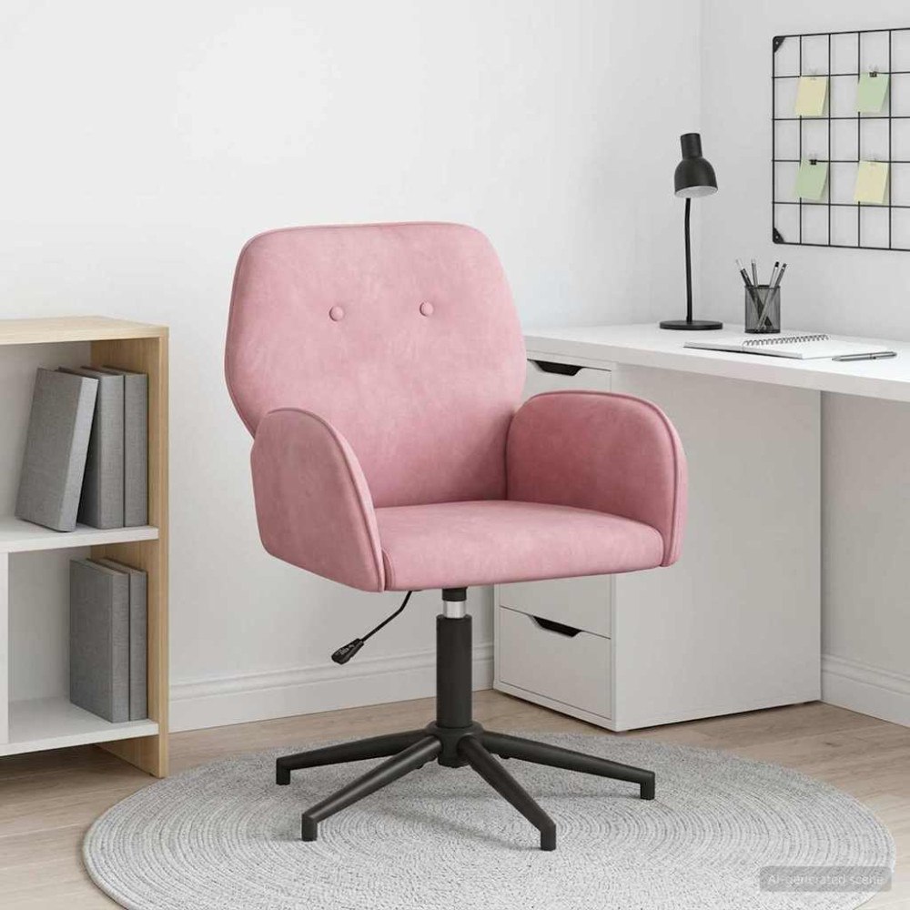 vidaXL Svanstol 54 x 55 x 90 cm Rosa Sammet