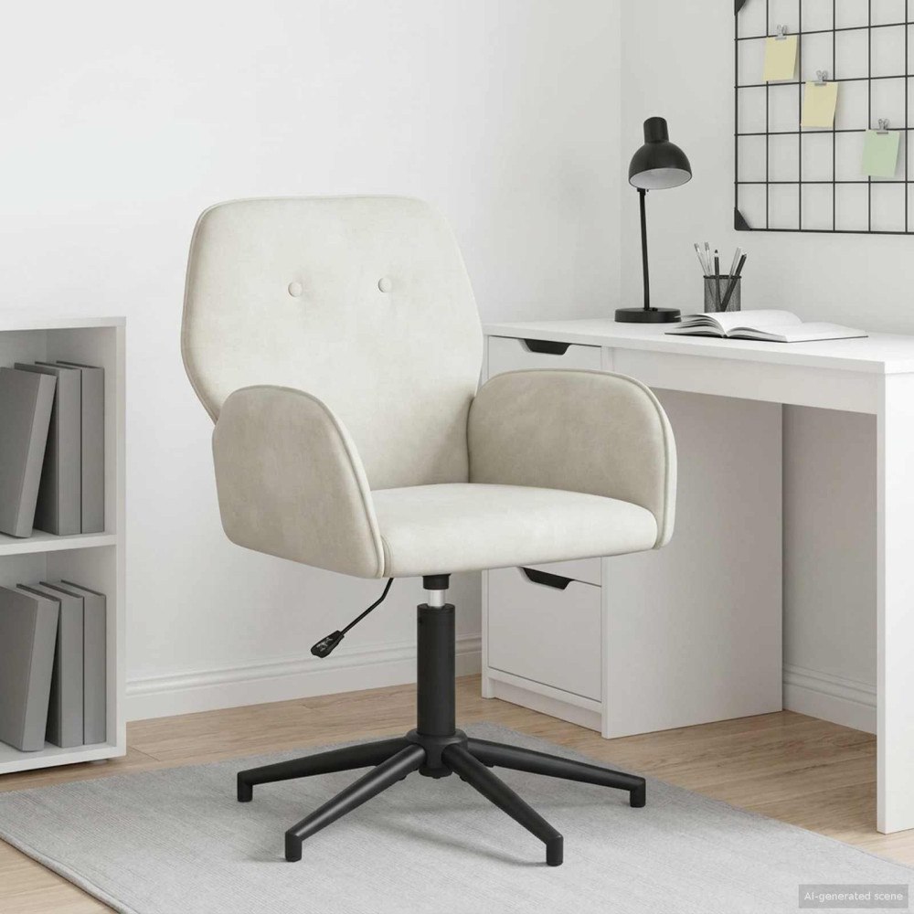 vidaXL Svanstol 54 x 55 x 90 cm Gräddvit Sammet