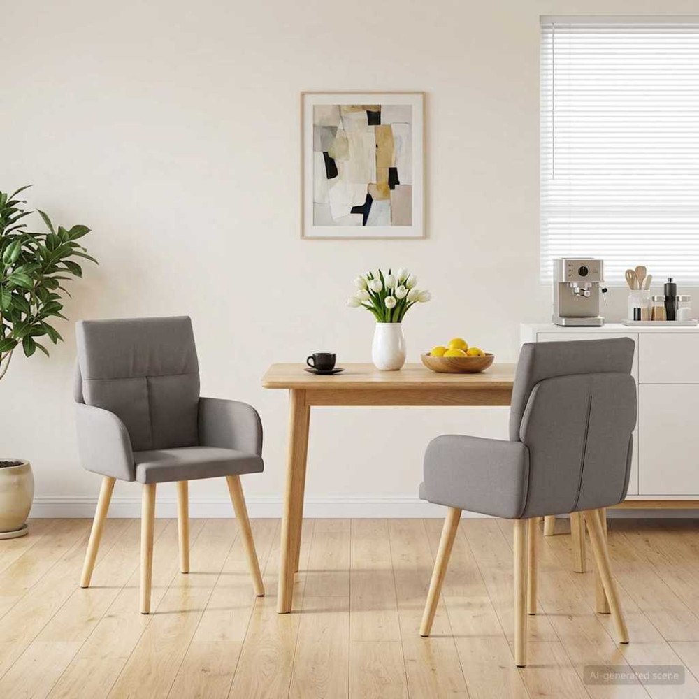 vidaXL Matstolar 2 pcs Tyg Taupe 60 x 56 x 96 cm