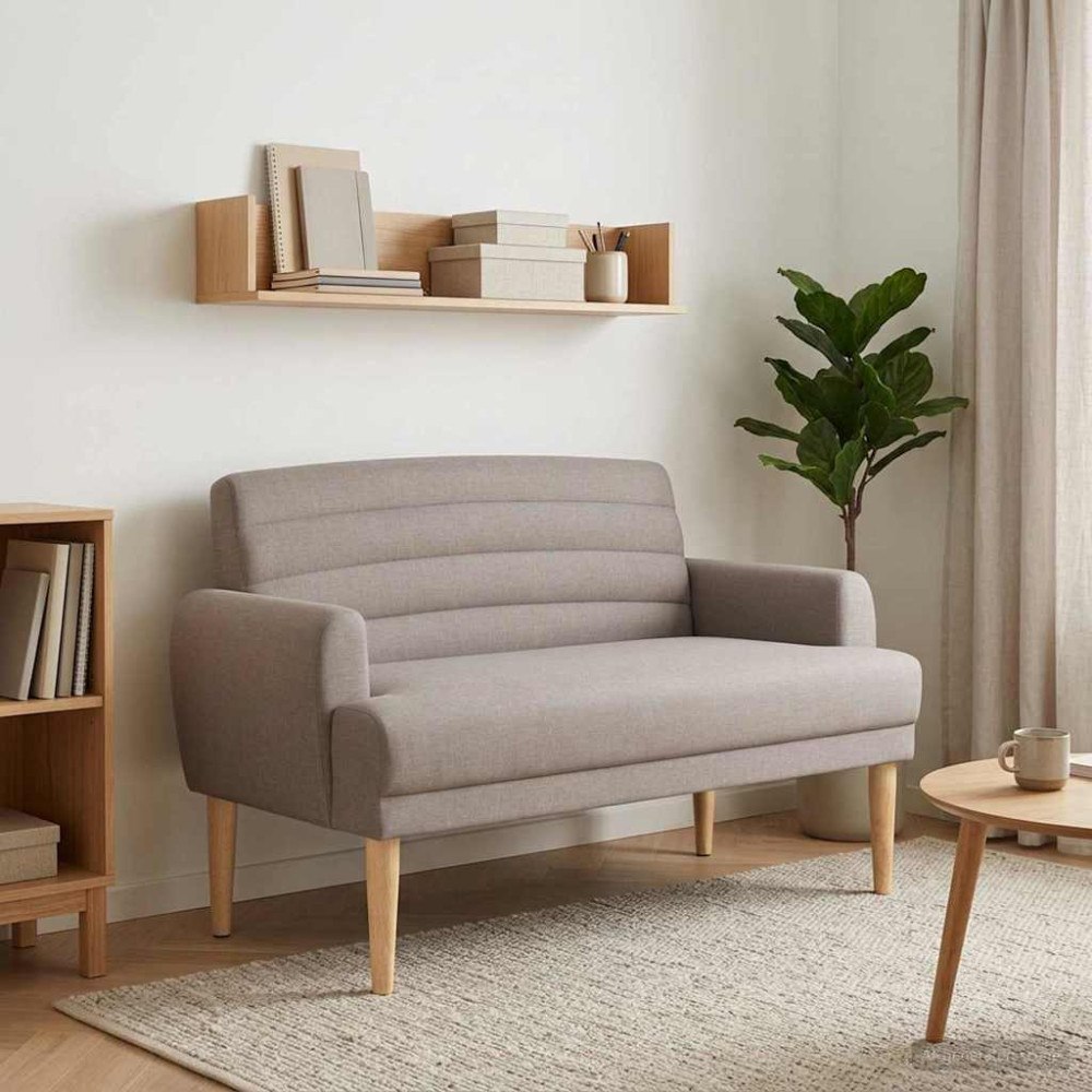 vidaXL Loveseat med knapprapport Taupe 116 x 67 x 80 cm Tyg