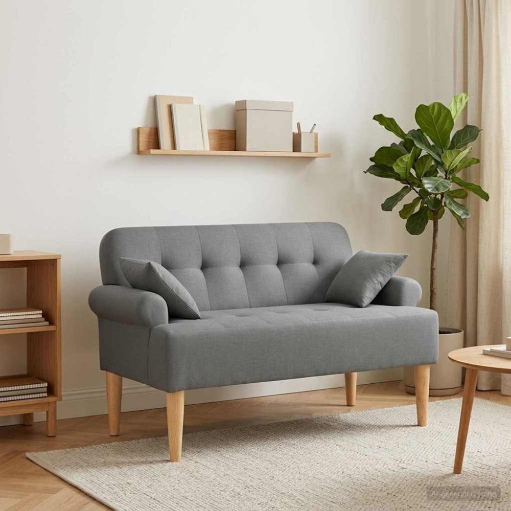 vidaXL Loveseat med knapprapport Mörkgrå 120 x 65 x 79 cm Tyg
