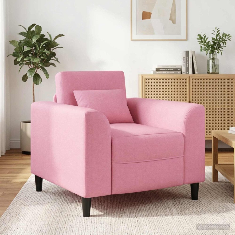 vidaXL Fåtölj Rosa Tyg