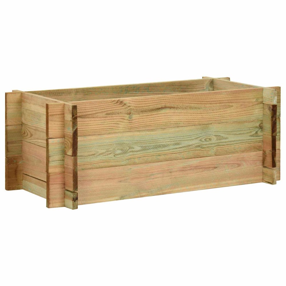 vidaXL Trädgårdsupphöjd Grönsaksbädd Grön 120 x 80 x 32 cm Massiv furu