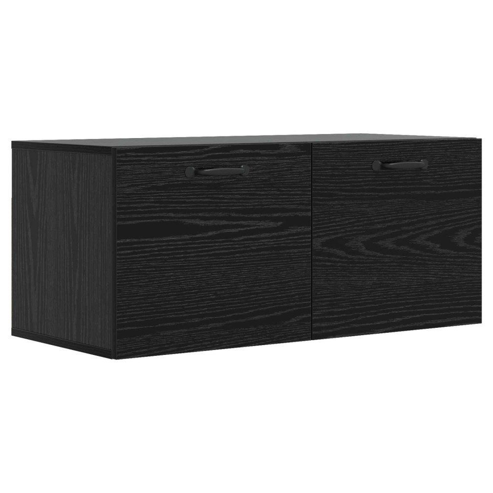 vidaXL Väggskåp Väggmonterat Svart ek 80 x 36,5 x 35 cm