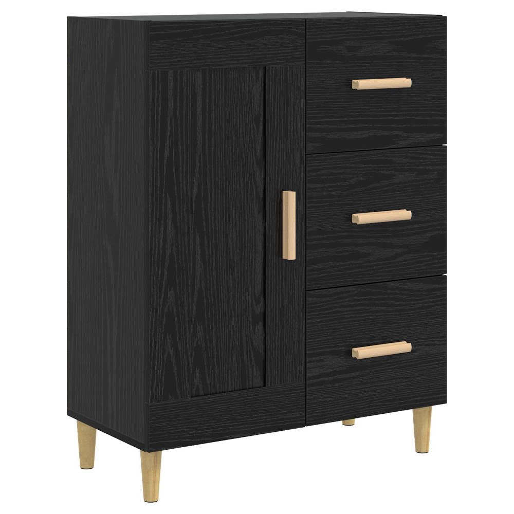 vidaXL Sideboard Svart ek 69,5 x 34 x 90 cm Konstruerat trä