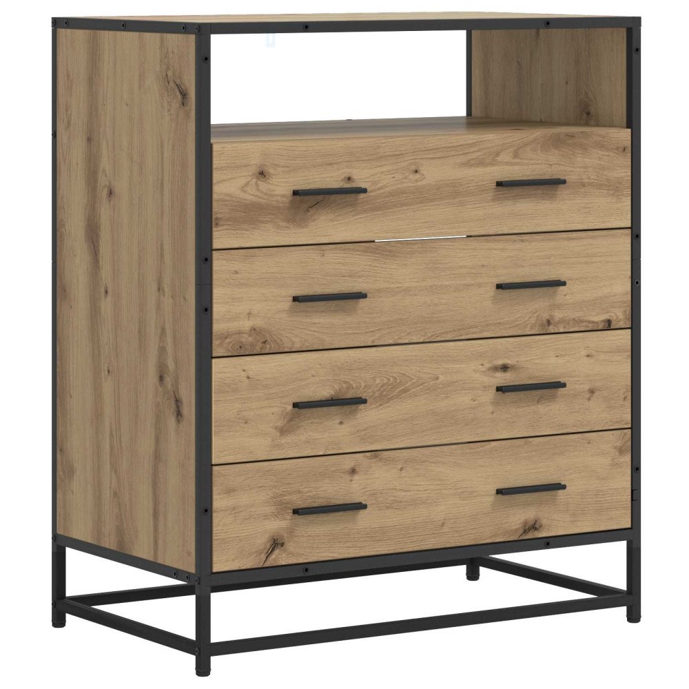 vidaXL Lådans skåp 4-Låda Artisan-ek 70 x 41 x 83,5 cm Konstruerat trä