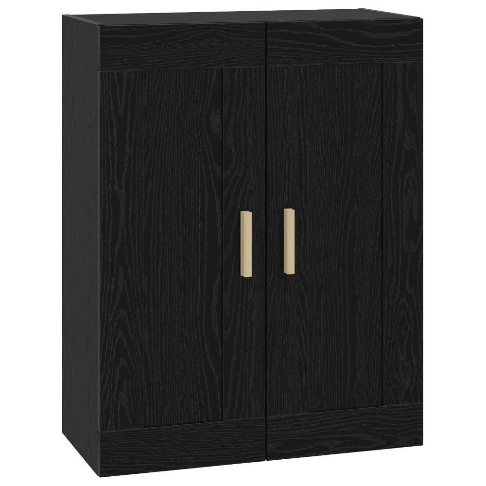 vidaXL Väggskåp Väggmonterat Svart ek 69,5 x 34 x 90 cm