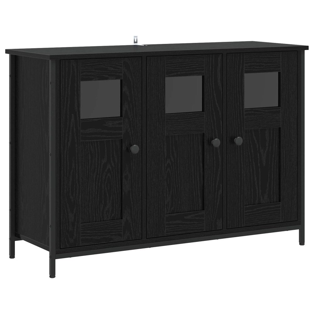 vidaXL Sideboard Svart ek 100 x 35 x 70 cm Konstruerat trä