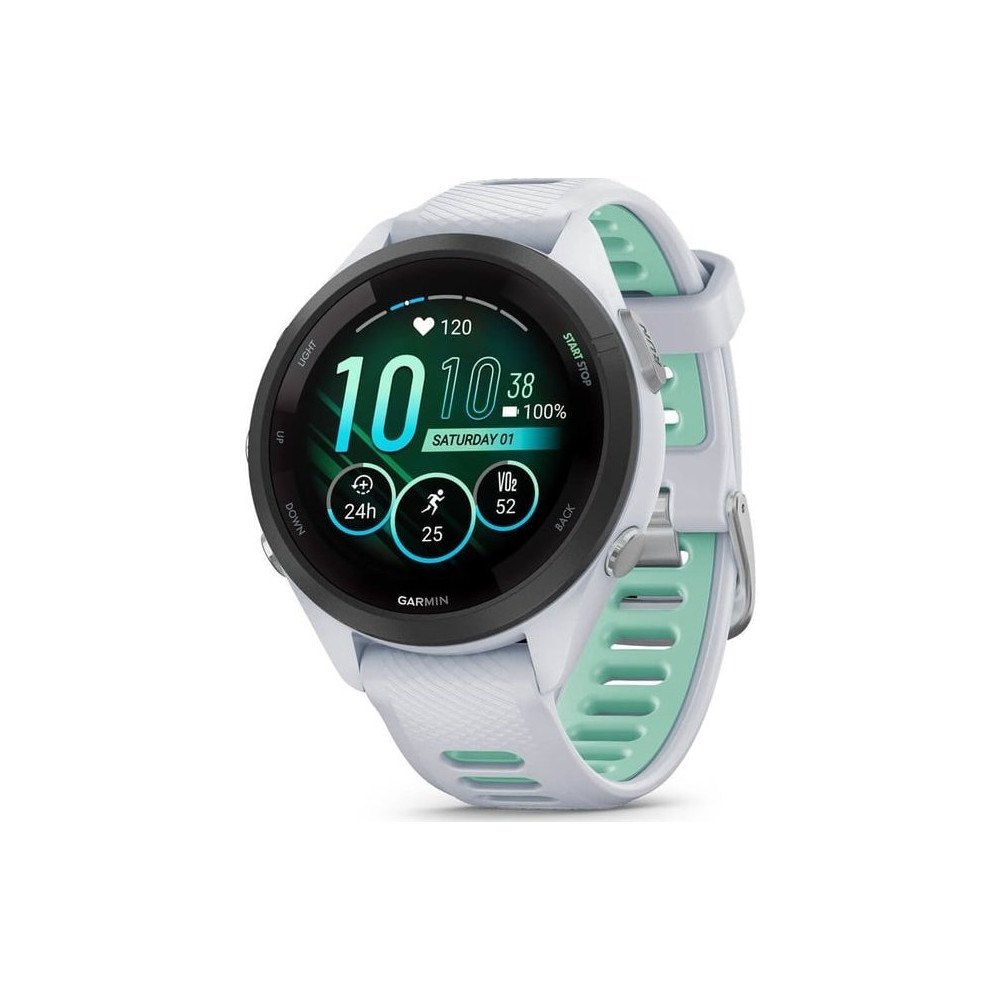Garmin Garmin Forerunner 265S smartwatch. Svart bezel med vit sten...