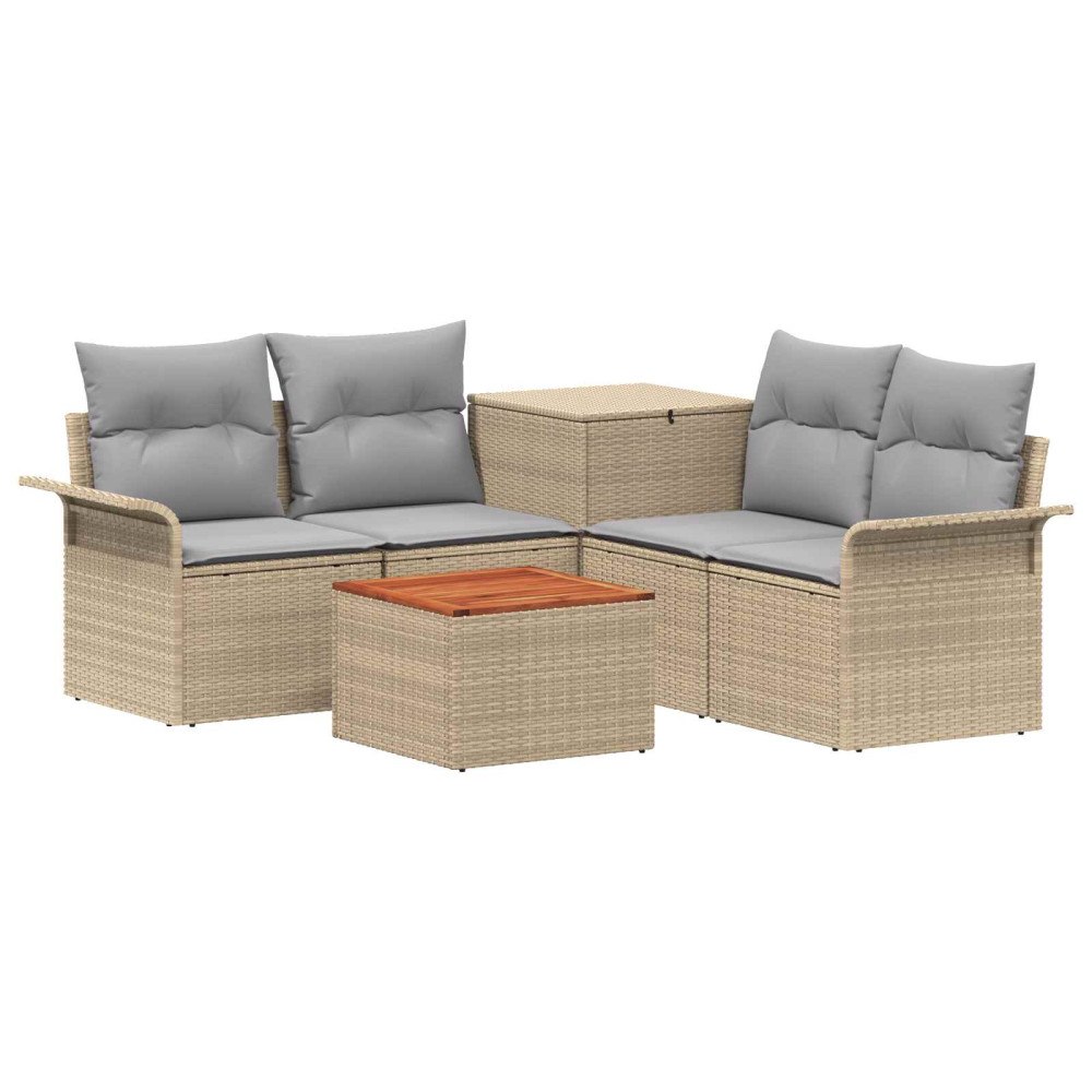 vidaXL Soffset 6 st 4-Antal sittplatser Beige och Ljusgrå