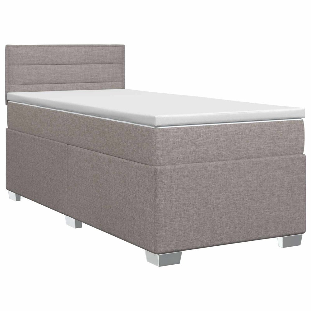 vidaXL Kontinentalsäng med madrass Taupe 80 x 200 cm Tyg