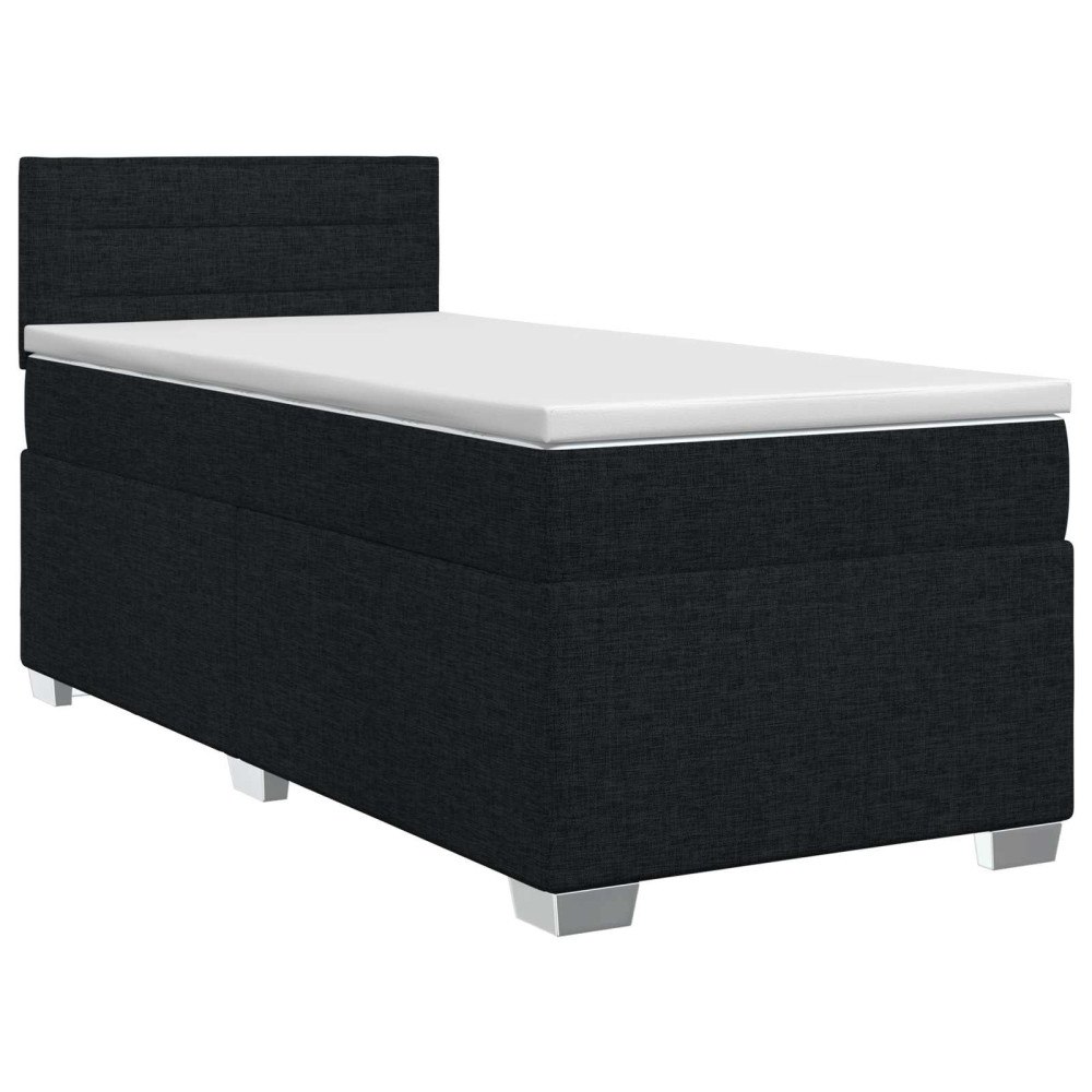 vidaXL Kontinentalsäng med madrass Svart 90 x 200 cm Tyg