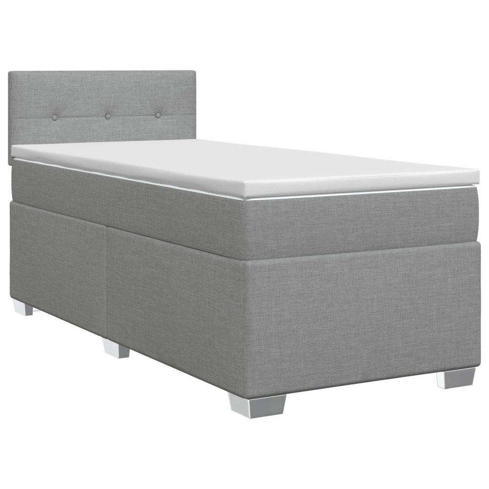 vidaXL Kontinentalsäng med madrass Ljusgrå 90 x 200 cm Tyg