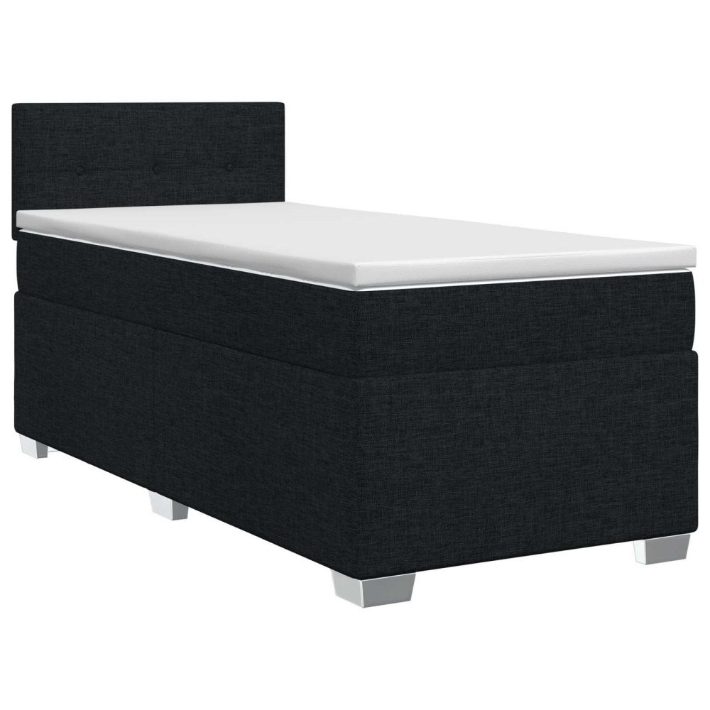 vidaXL Kontinentalsäng med madrass Svart 100 x 200 cm Tyg