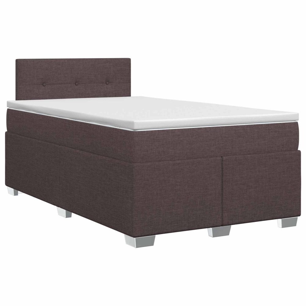 vidaXL Kontinentalsäng med madrass Mörkbrun 120 x 190 cm Tyg