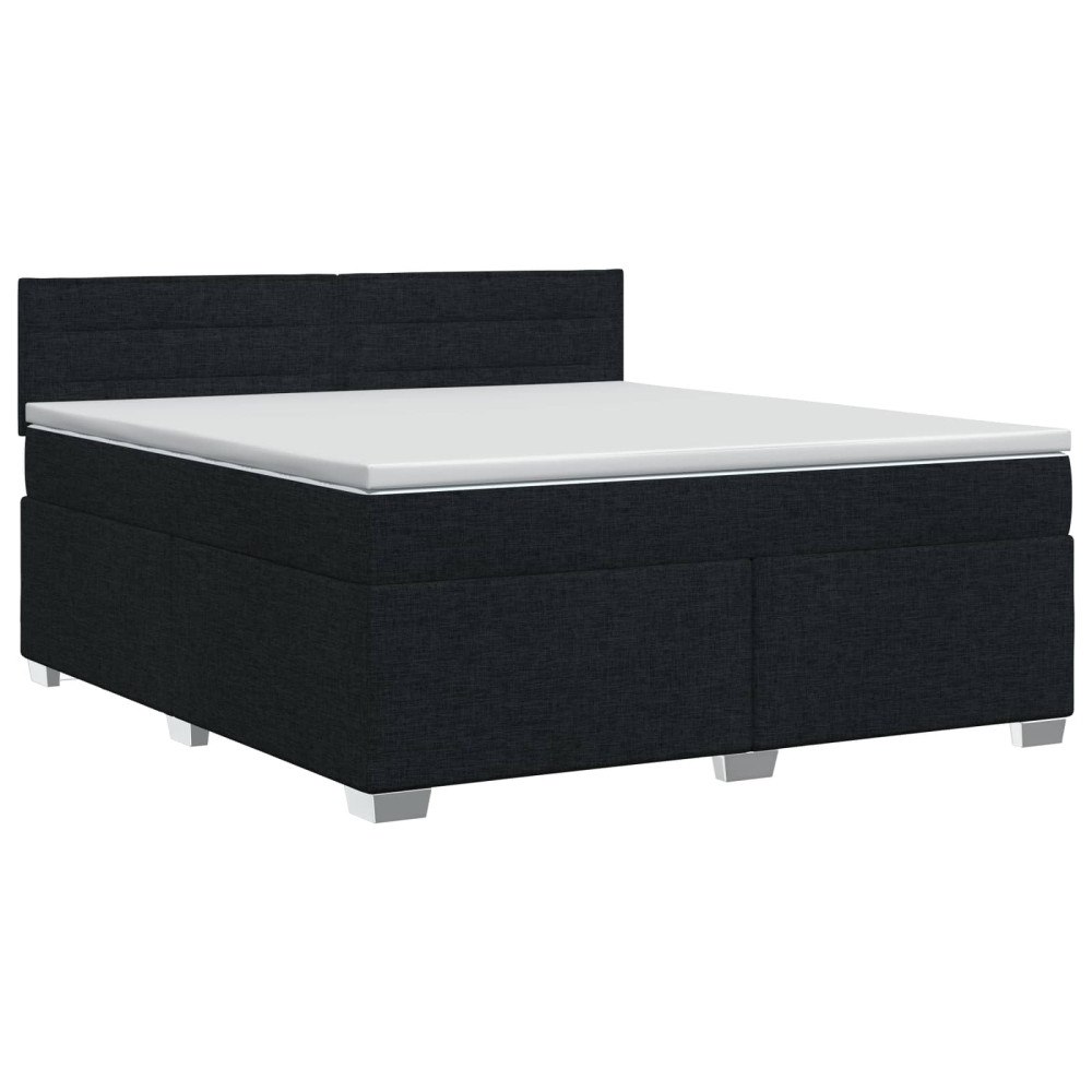 vidaXL Kontinentalsäng med madrass Svart 140 x 190 cm Tyg