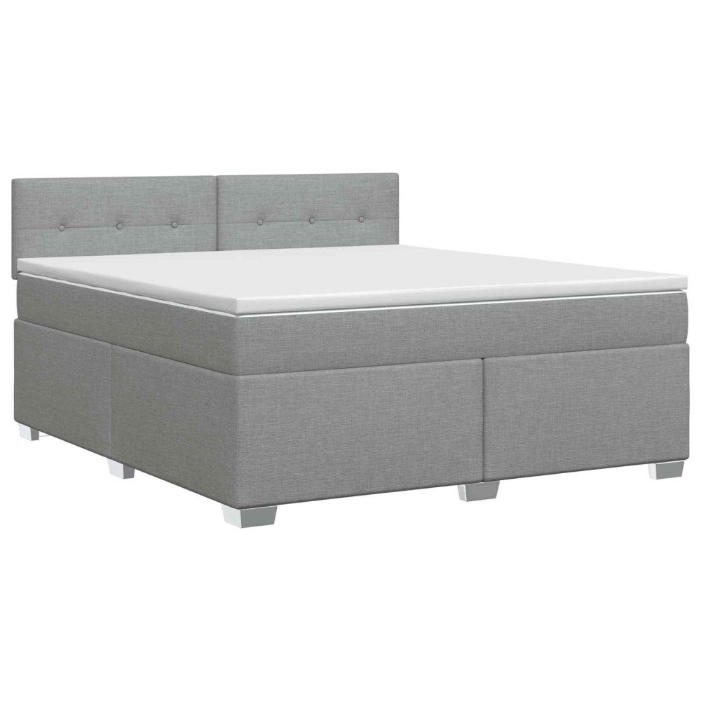 vidaXL Kontinentalsäng med madrass Ljusgrå 140 x 190 cm Tyg