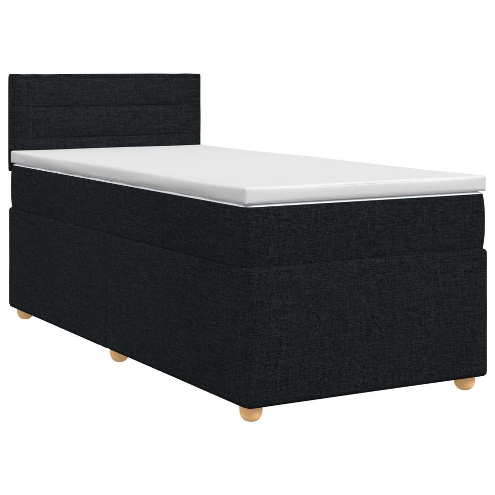 vidaXL Kontinentalsäng med madrass Svart 90 x 200 cm Tyg
