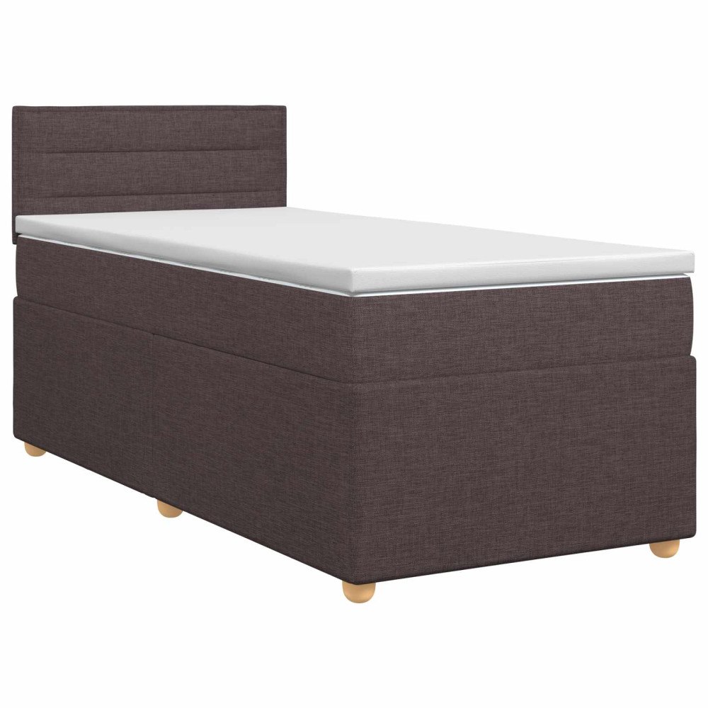vidaXL Kontinentalsäng med madrass Mörkbrun 90 x 200 cm Tyg