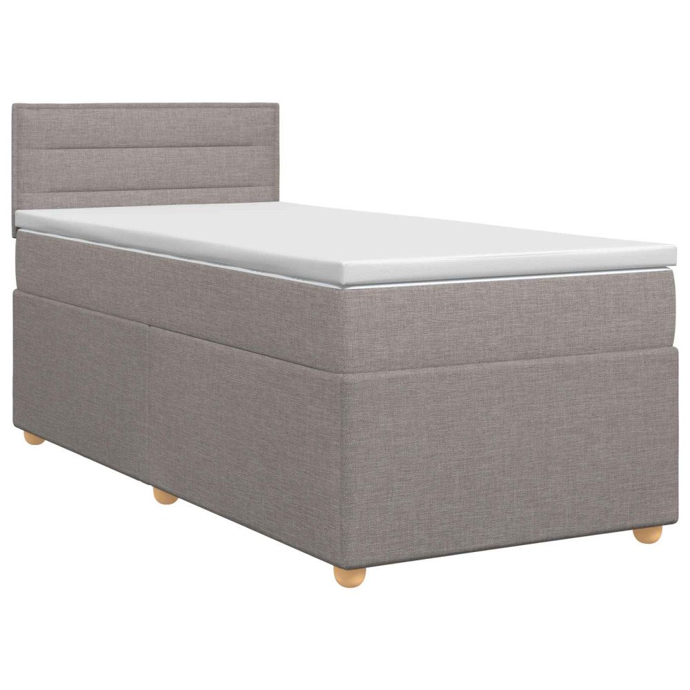 vidaXL Kontinentalsäng med madrass Taupe 90 x 200 cm Tyg