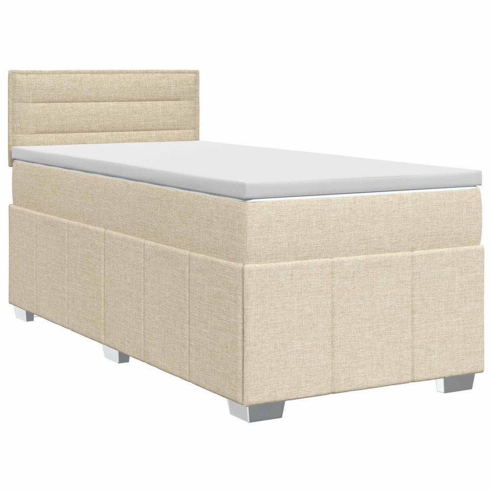 vidaXL Kontinentalsäng med madrass Gräddvit 90 x 200 cm Tyg