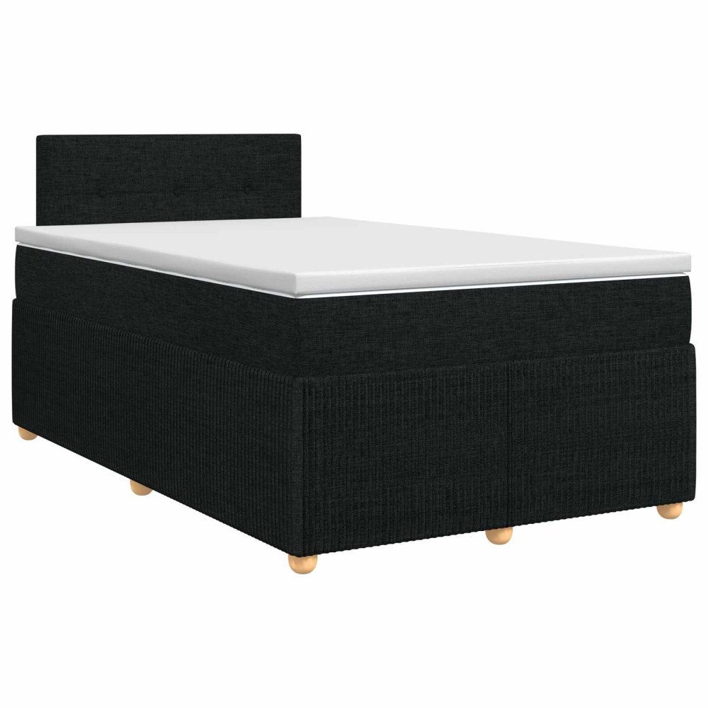 vidaXL Kontinentalsäng med madrass Svart 120 x 200 cm Tyg