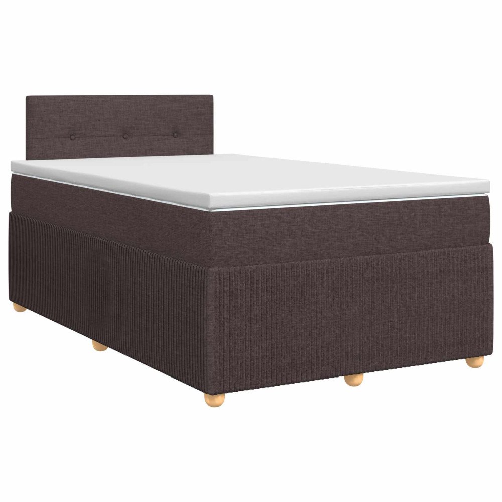 vidaXL Kontinentalsäng med madrass Mörkbrun 120 x 200 cm Tyg