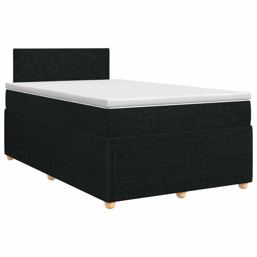 vidaXL Kontinentalsäng med madrass Svart 120 x 200 cm Tyg