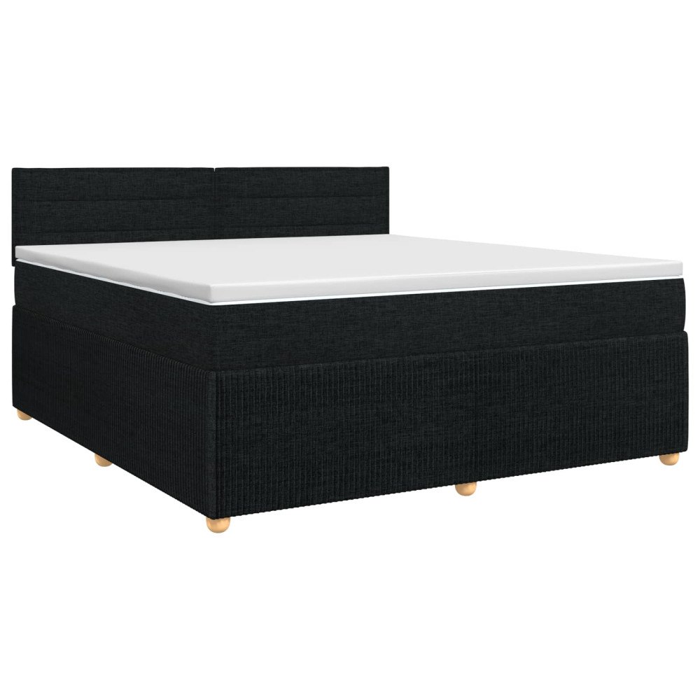 vidaXL Kontinentalsäng med madrass Svart 140 x 190 cm Tyg