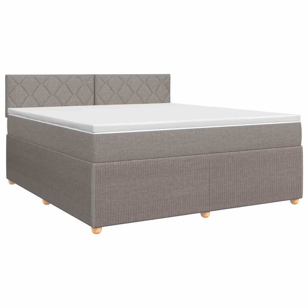 vidaXL Kontinentalsäng med madrass Taupe 160 x 200 cm Tyg