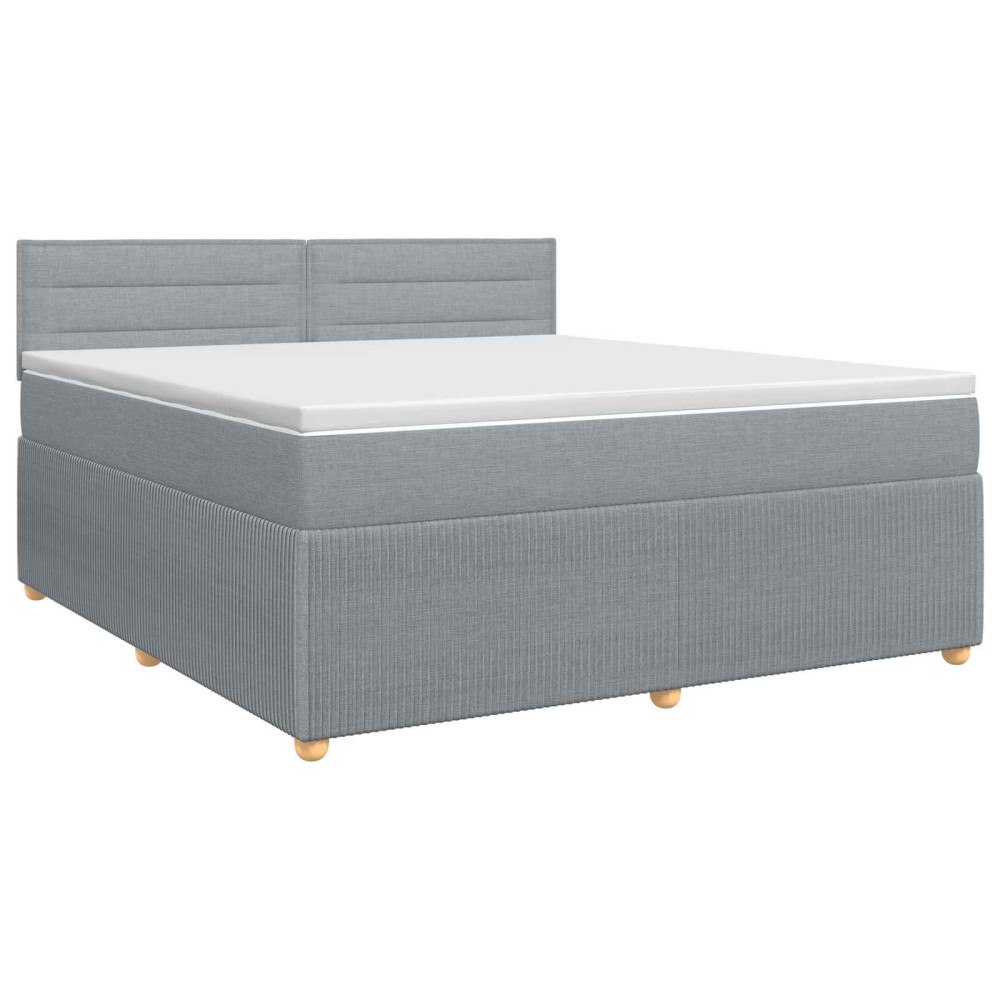 vidaXL Kontinentalsäng med madrass Ljusgrå 180 x 200 cm Tyg