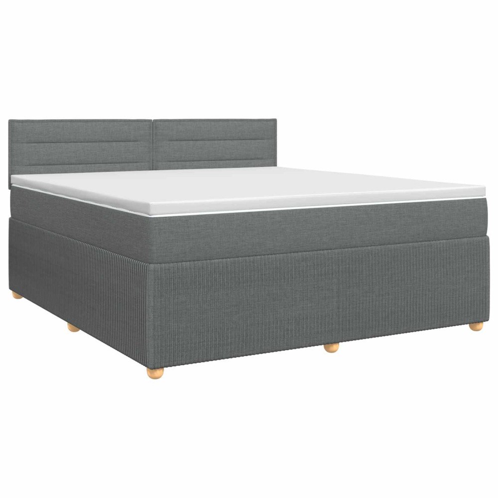 vidaXL Kontinentalsäng med madrass Mörkgrå 180 x 200 cm Tyg