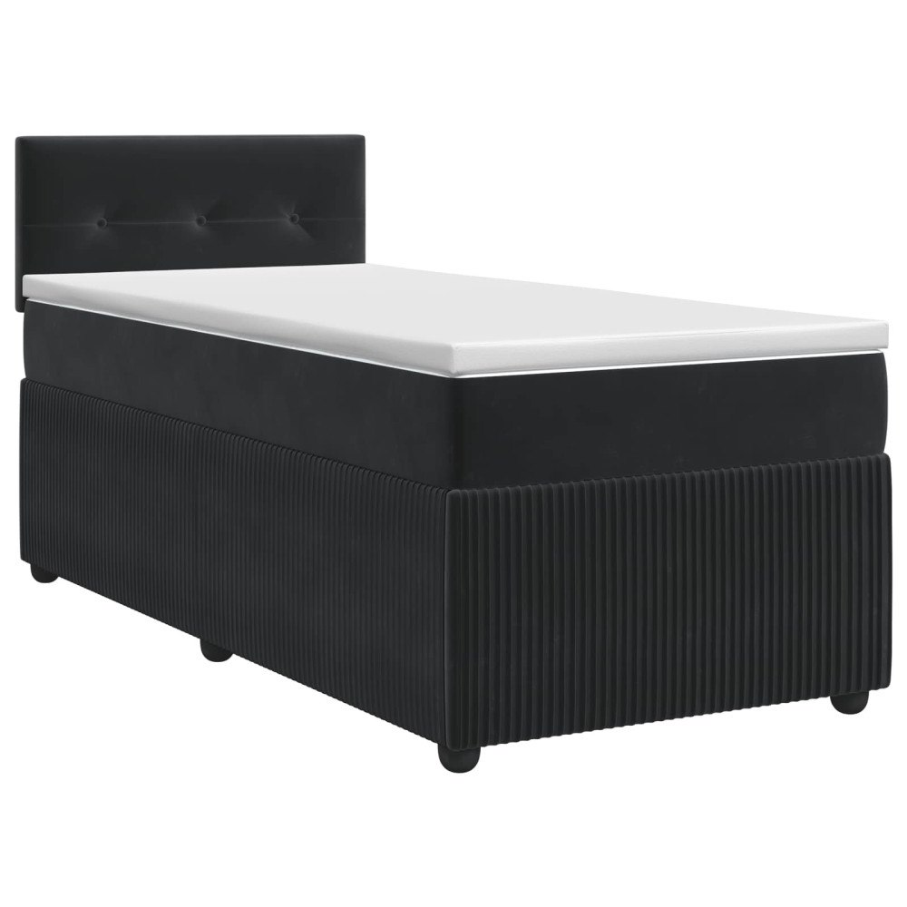 vidaXL Kontinentalsäng med madrass Svart 80 x 200 cm Sammet