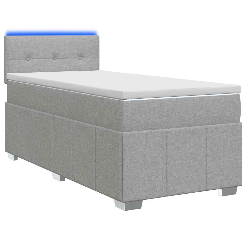 vidaXL Kontinentalsäng med madrass Ljusgrå 90 x 200 cm Tyg