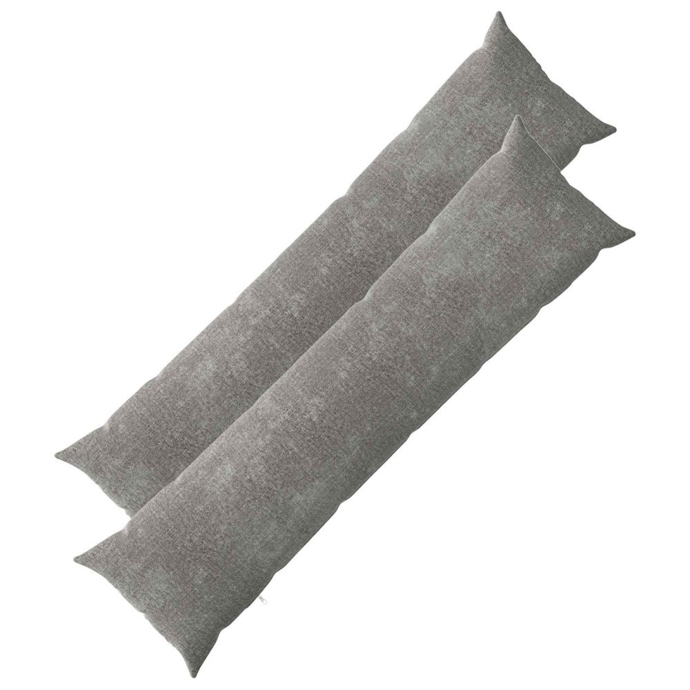 vidaXL Kuddöverdrag 2 st HEERLEN Mörkgrå 40 x 145 cm Chenilletyg