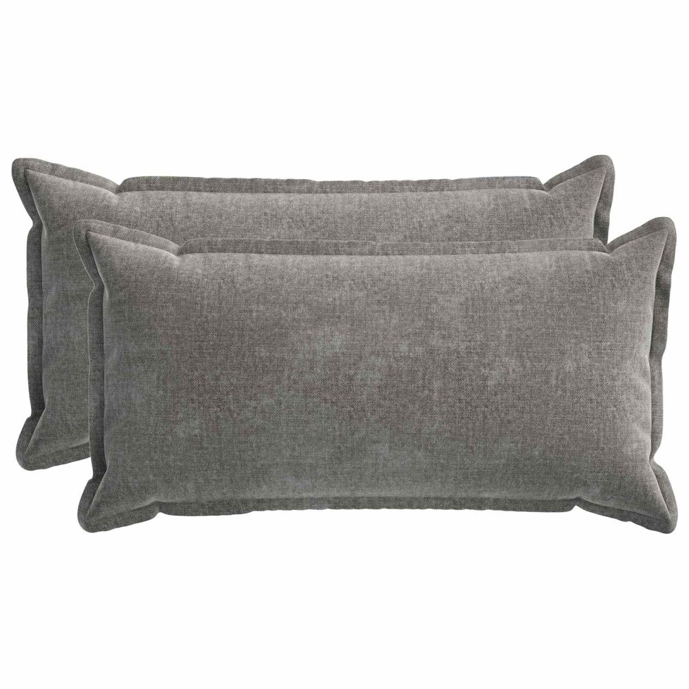 vidaXL Kuddöverdrag 2 st HOUTEN Mörkgrå 40 x 80 cm Chenilletyg
