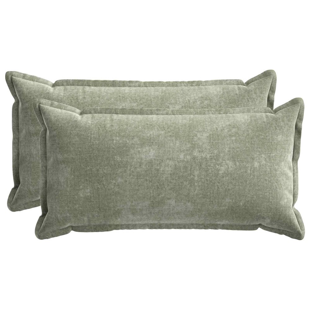 vidaXL Kuddöverdrag 2 st HOUTEN Grön 40 x 80 cm Chenilletyg