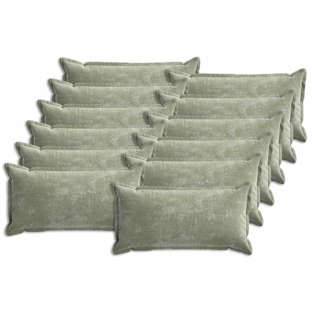 vidaXL Kuddöverdrag 12 st HOUTEN Grön 40 x 80 cm Chenilletyg
