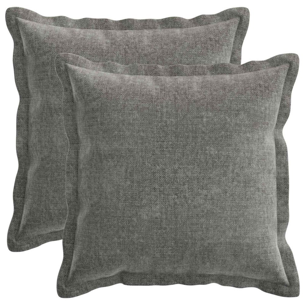 vidaXL Kuddöverdrag 2 st HOUTEN Mörkgrå 50 x 50 cm Chenilletyg