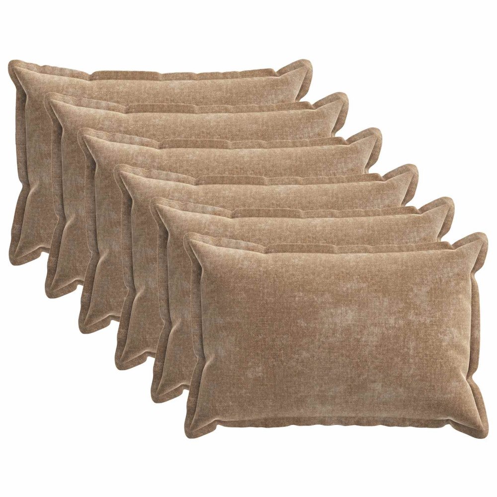 vidaXL Kuddöverdrag 6 st HOUTEN Brun 50 x 80 cm Chenilletyg