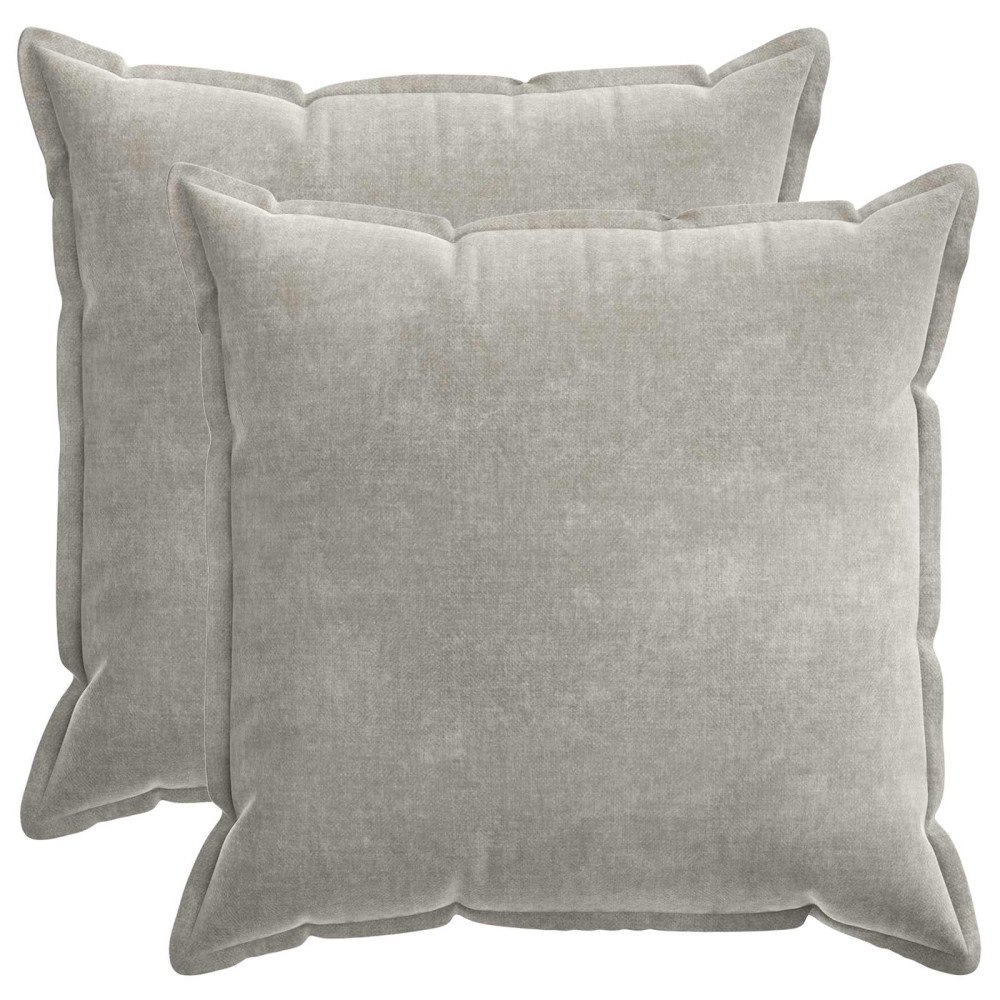 vidaXL Kuddöverdrag 2 st HOUTEN Ljusgrå 70 x 70 cm Chenilletyg