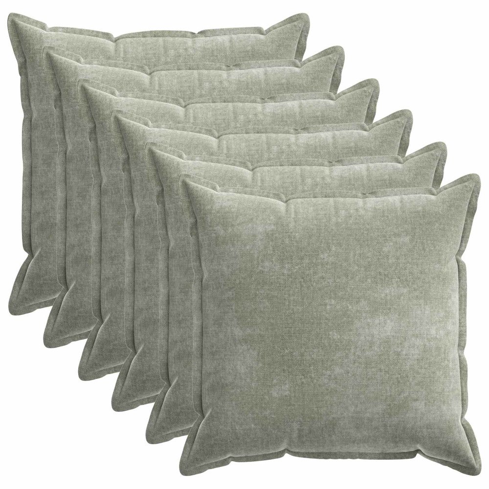 vidaXL Kuddöverdrag 6 st HOUTEN Grön 70 x 70 cm Chenilletyg