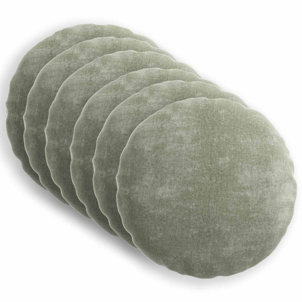 vidaXL Kuddöverdrag 6 st HEERLEN Grön Ø 30 cm Chenilletyg